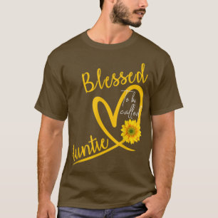 T-shirt Béni D'Être Appelé Tante Coeur Tournesol Mère