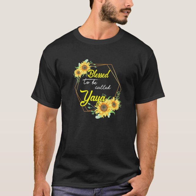 T-shirt Béni d'être appelé Yaya Sunflower Yaya Mères d (Devant)