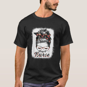 T-shirt Béni Infirmière Messy Bun Femmes Joyeuses Pâques, 