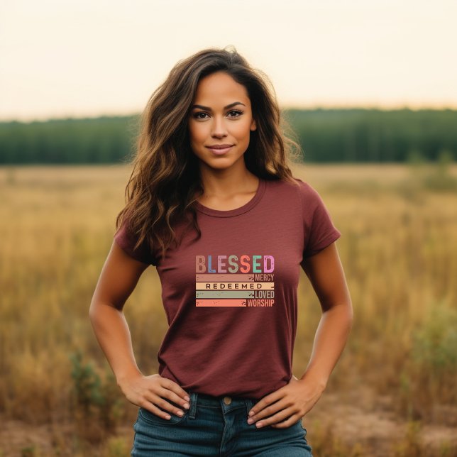 T-shirt Béni, Miséricorde, Racheté, Aimé et Culte (Créateur téléchargé)