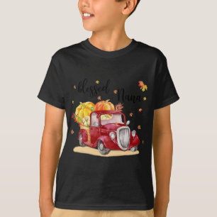 T-shirt Béni Nana Camion Rouge tenant Citrouille Automne A