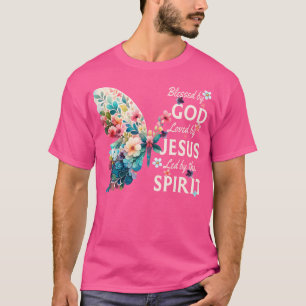 T-shirt Béni Par Dieu Aimé Par Jésus Floral Papillon Chr