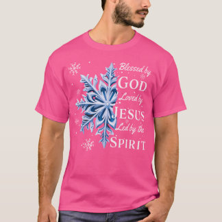 T-shirt Béni Par Dieu - Aimé Par Jésus Noël Snowflak