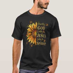 T-shirt Béni Par Dieu - Aimé Par Jésus, Tournesol