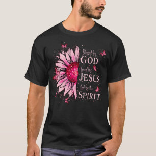 T-shirt Béni Par Dieu - Aimé Par Jésus Tournesol Rose