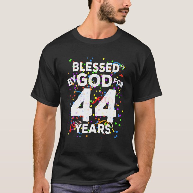 T-shirt Béni Par Dieu Pendant 44 Ans Heureux 44E Anniversa (Devant)