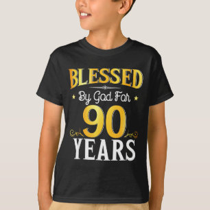 T-shirt Béni par Dieu pendant 90 ans 90e anniversaire homm