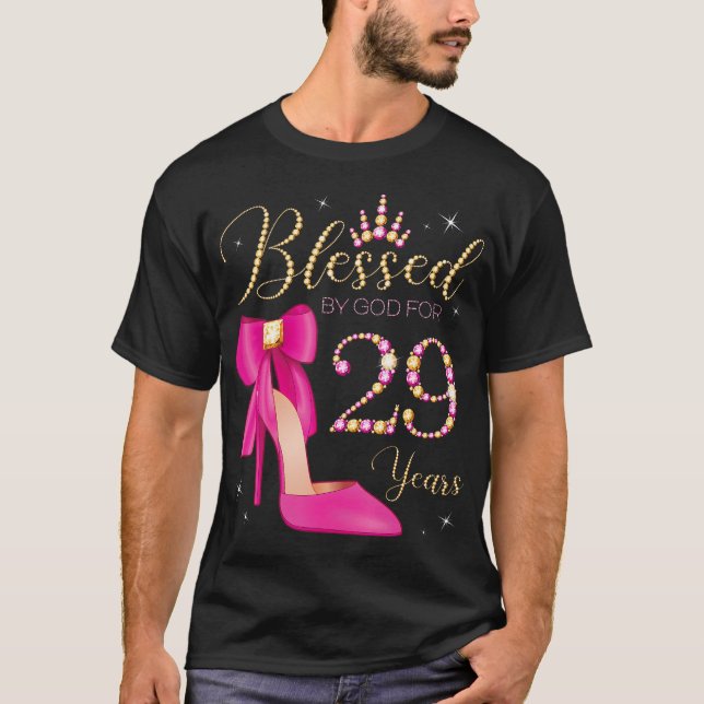 T-shirt Béni Par Dieu Pour 29 Ans 29E Anniversaire (Devant)