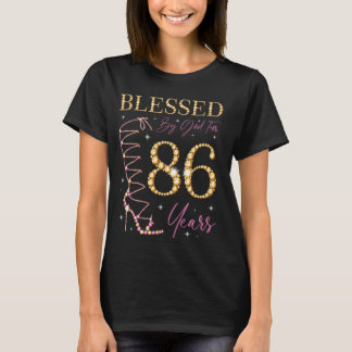 T-shirt Béni par Dieu pour 86 ans 86e anniversaire partie