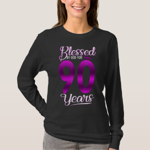 T-shirt Béni par Dieu pour 90 ans 90e anniversaire Cr