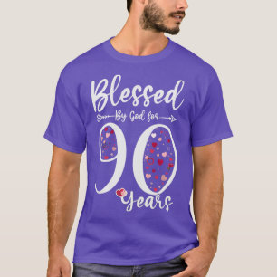 T-shirt Béni par Dieu Pour 90 Ans 90e Anniversaire Don