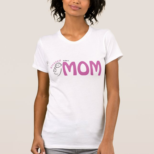 T-shirt Béni pour être une maman (Devant)