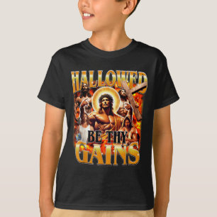 T-shirt Béni Soient Tes Gains Vintage Drôle Gym Mème Jésus