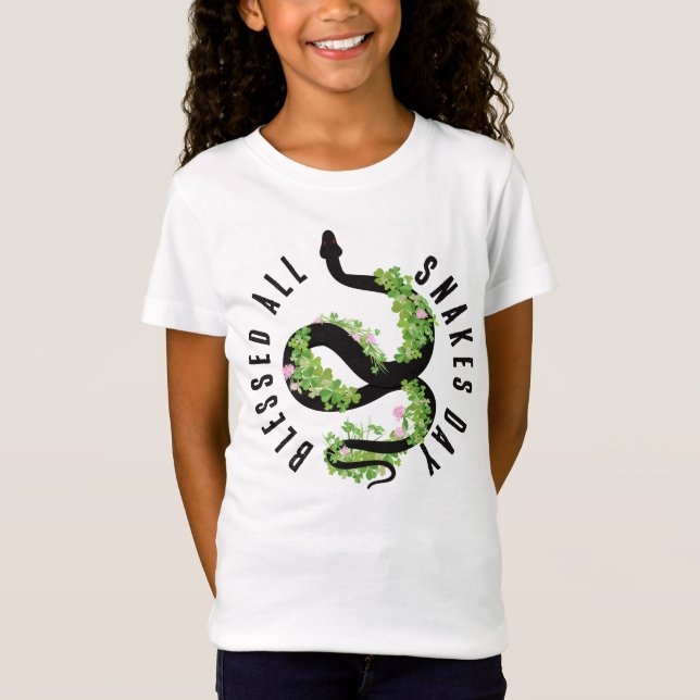 T-Shirt Béni Tous Les Serpents Jour Lucky Serpent & Clover (Devant)