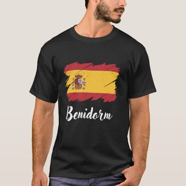 T-shirt Benidorm Espagne, Drapeau Espagnol, Benidorm (Devant)