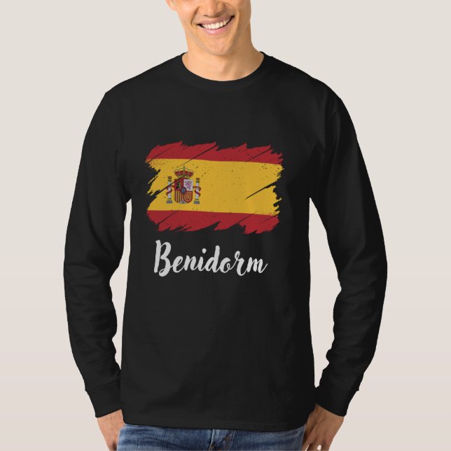 T-shirt Benidorm Espagne, Drapeau Espagnol, Benidorm (Devant)