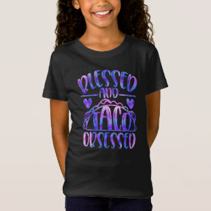 T-Shirt Bénie et Obsédée de Tacos Fille Audacieuse Iridesc