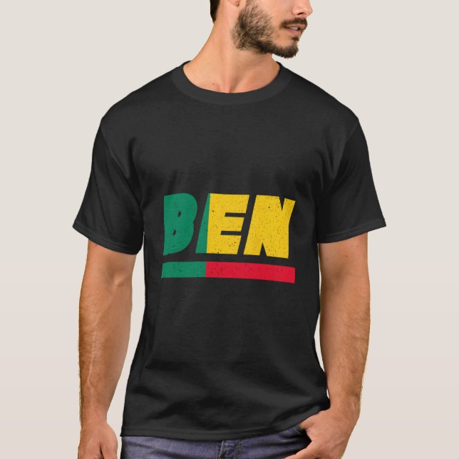 T-shirt Bénin Ben Beninese Avec Drapeau (Devant)