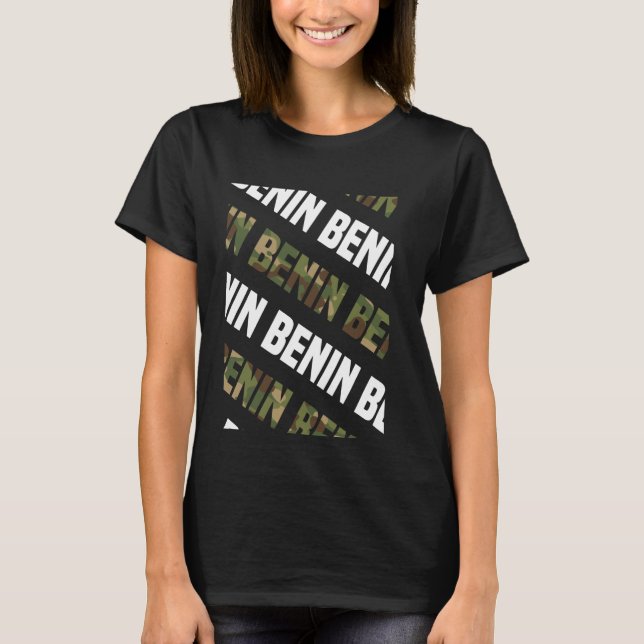 T-shirt Bénin Camouflage vert Motif Camo (Devant)