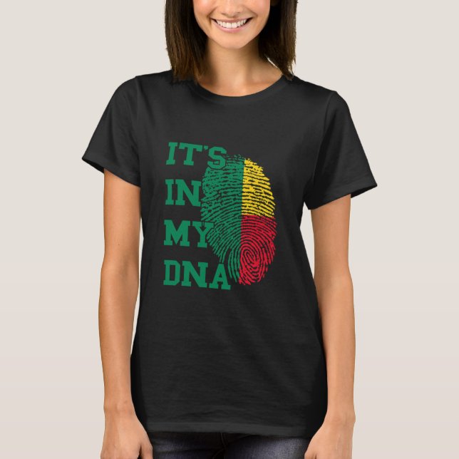T-shirt Bénin C'est Dans Mon ADN Empreinte Digitale Drapea (Devant)