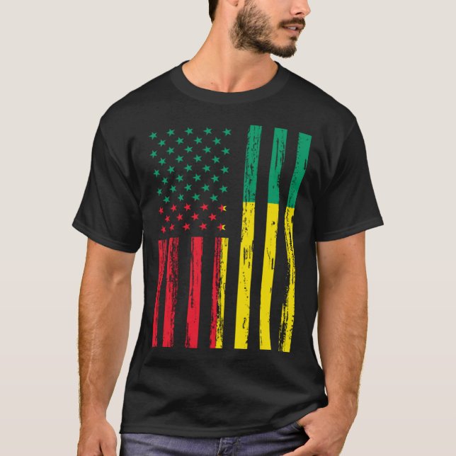 T-shirt Benin Flag America US It is in my DNA  for Benines (Devant)