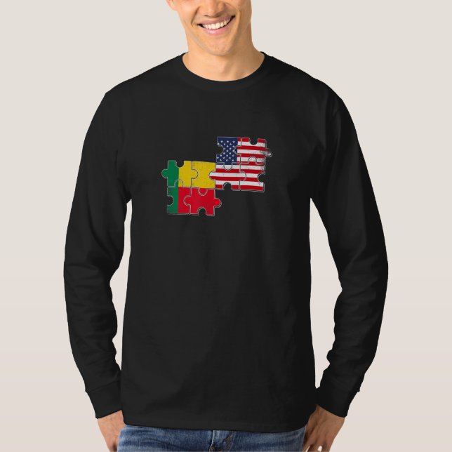 T-shirt Benin USA Beninese American Flag (Devant)