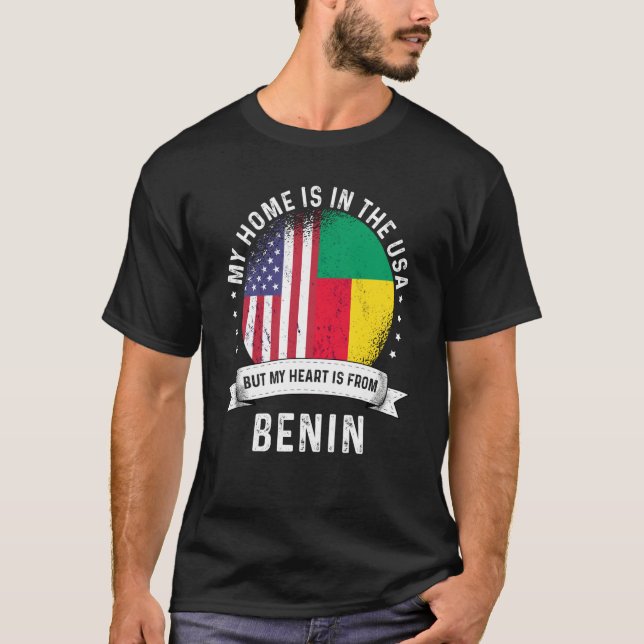 T-shirt Beninese American Patriot Grown Proud Home USA Fla (Devant)