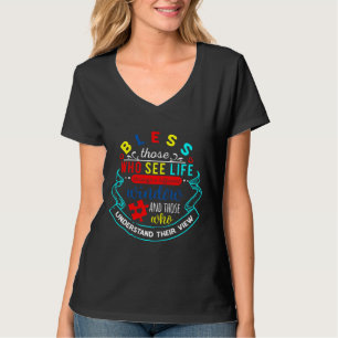 T-shirt Bénissez Ceux Qui Voient La Vie À Travers Un Windo