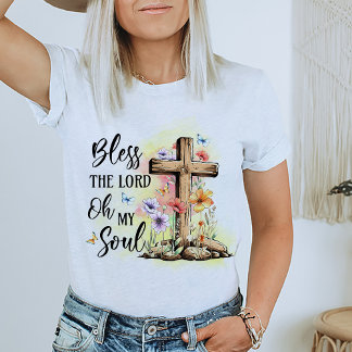 T-shirt Bénissez Le Seigneur Religieuse Foi Chrétienne