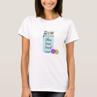 T-shirt Bénissez votre coeur Mason Jar Tee