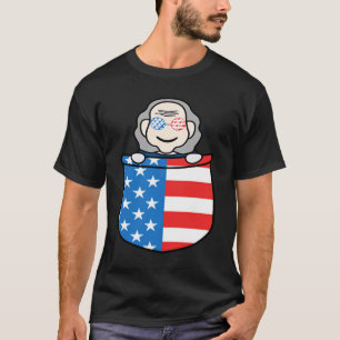 T-shirt Benjamin Franklin Pocket Cute 4 juillet Américain