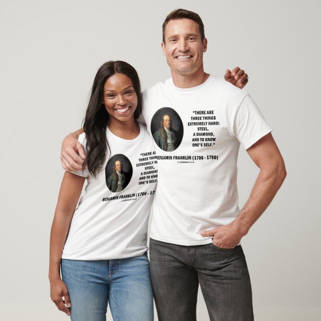 T-shirt Benjamin Franklin Trois Choses Extrêmement Diffici (Unisexe)