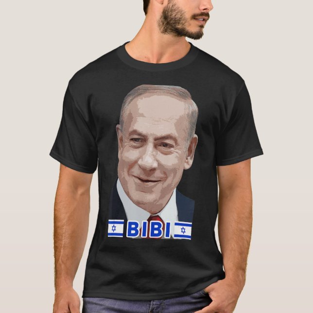 T-shirt Benjamin Netanyahu - Bibi, Premier ministre d'État (Devant)