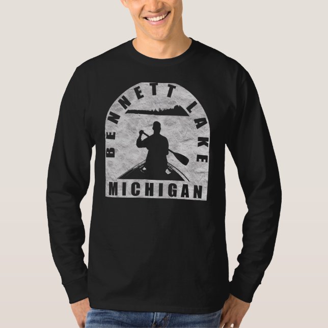 T-shirt Bennett Lake Canoeing Michigan (Devant)