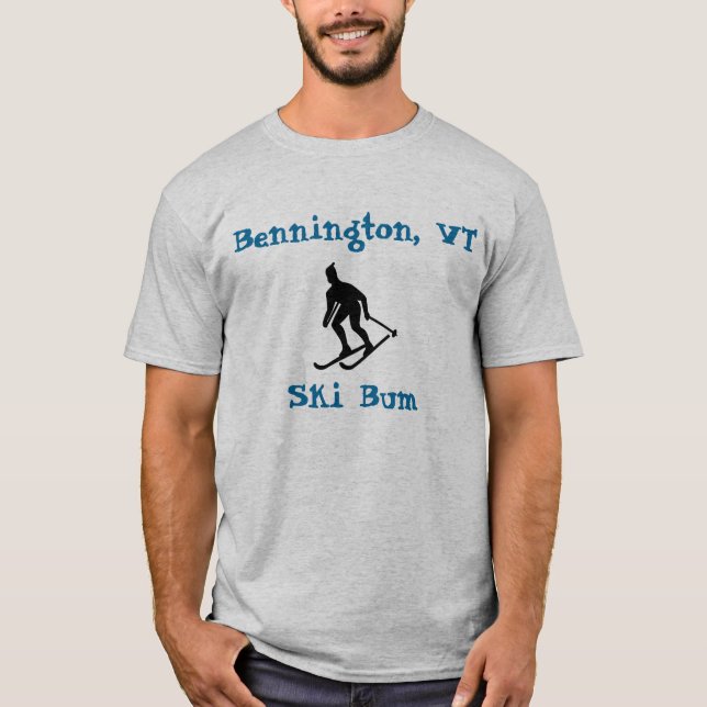 T-shirt Bennington, VT, Ski Bum (Devant)
