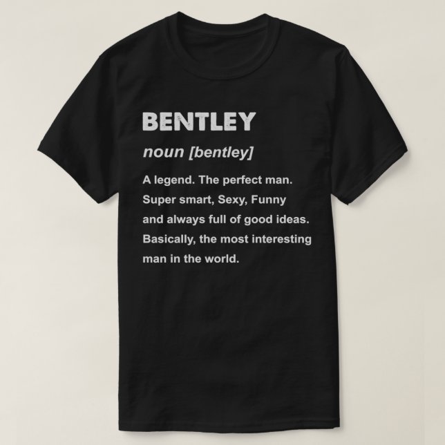 T-shirt Bentley Nom de transfert de don (Design devant)