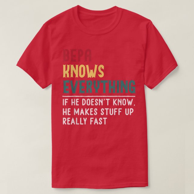 T-shirt Bepa Know Everything Fête des pères pour drôles pa (Design devant)