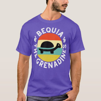 T-shirt Bequia Les Grenadines Retro Sunset avec Turtle 9