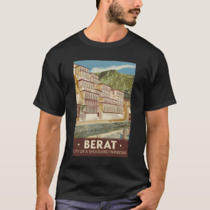 T-shirt Berat Albanie Illustration Voyage Art Vintage