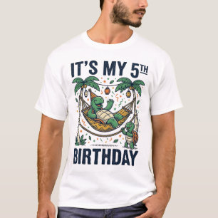 T-shirt Berceau de tortue pour 5ème anniversaire Gravure v