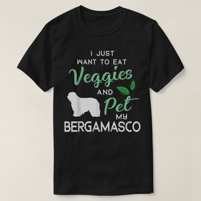 T-shirt Bergamasco Amusant Vegan Amoureux des chiens propr (Design devant)
