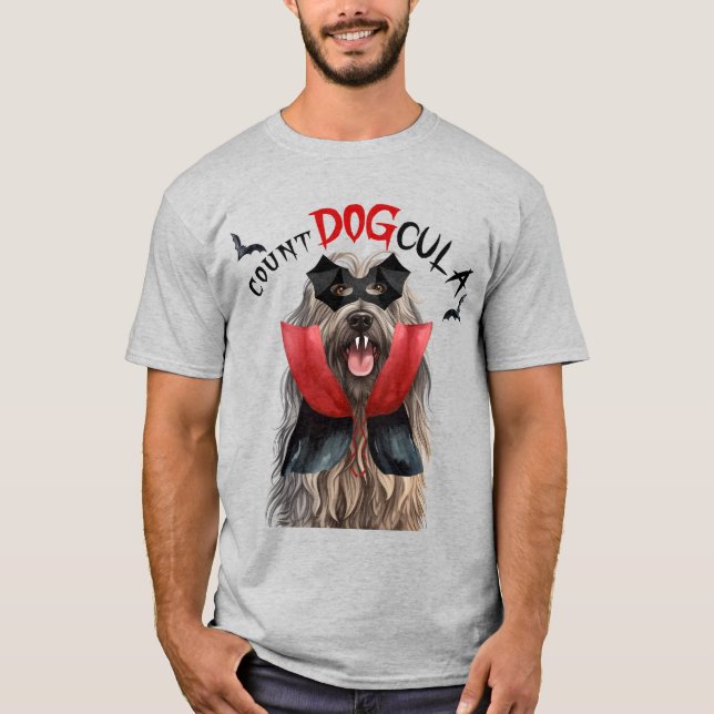 T-shirt Bergamasco Vampire Chien drôle Halloween (Devant)