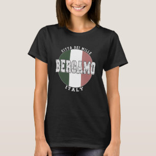 T-shirt Bergamo Italie, drapeau italien Vintage