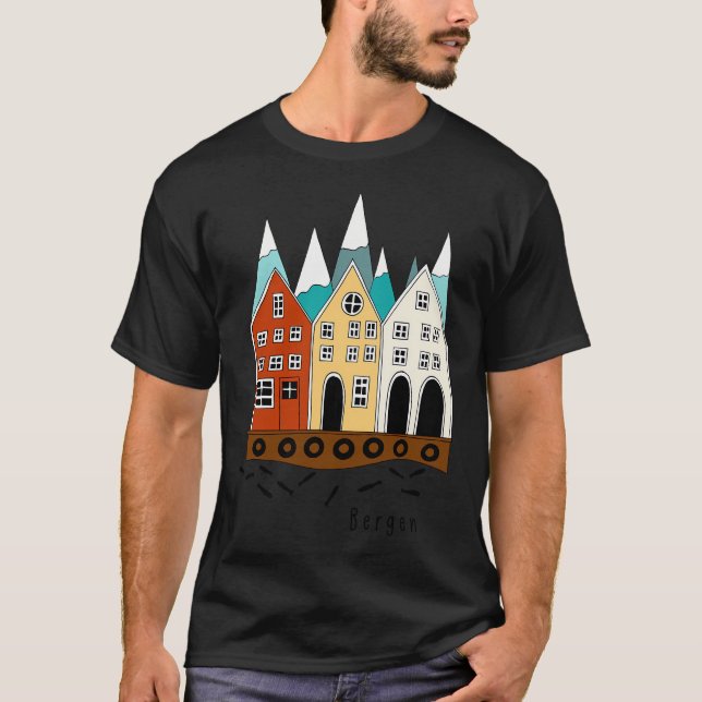 T-shirt Bergen I Souvenir de Norvège (Devant)