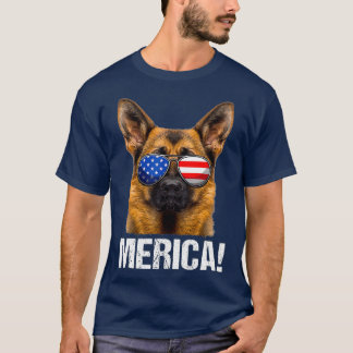 T-shirt Berger Allemand 4 juillet Drapeau Américain Merica