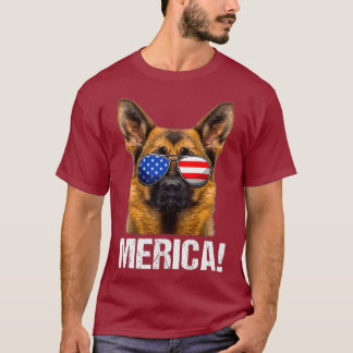 T-shirt Berger Allemand 4 juillet Drapeau Américain Merica