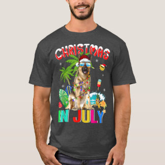 T-shirt Berger allemand à Santa Hat Lunettes de soleil Noë