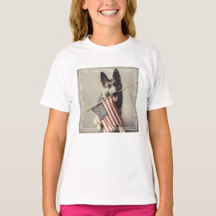 T-shirt Berger allemand avec drapeau américain