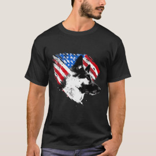 T-shirt Berger Allemand Avec Drapeau Américain Usa Patriot