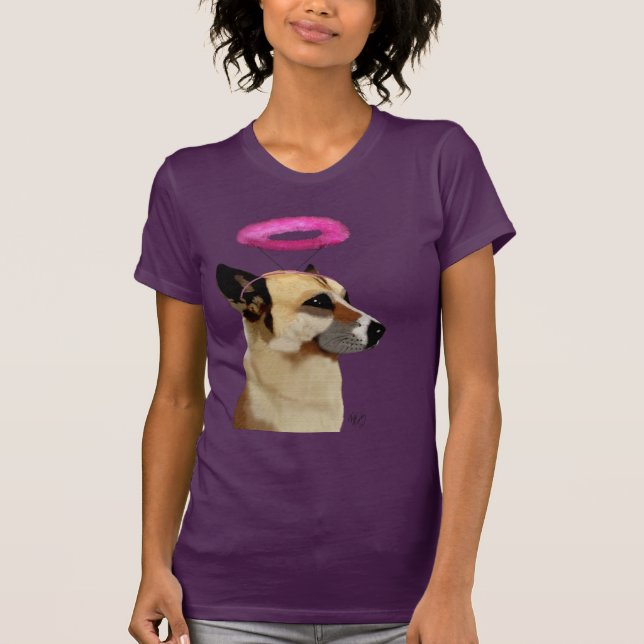 T-shirt Berger Allemand Avec Halo Rose (Devant)